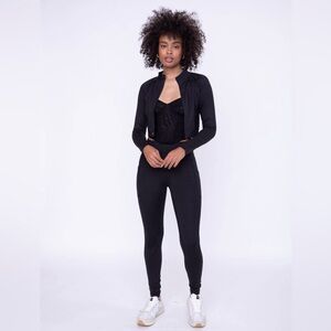 Mono B Melange High-Waist Leggings with Swoop Seams